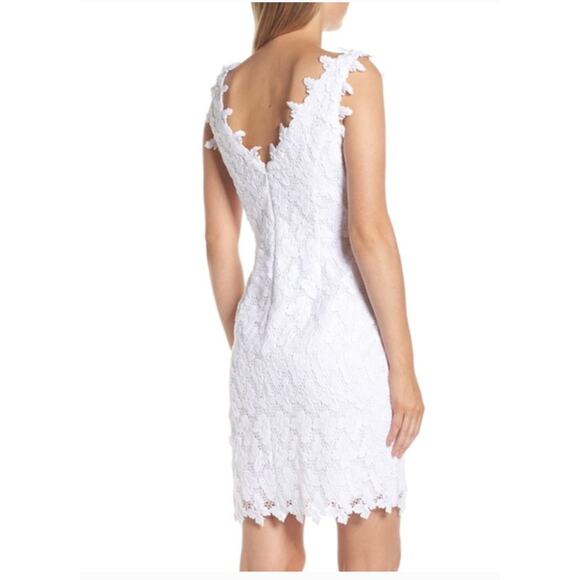 Lilly Pulitzer Reeve Shift Dress Womens 2 White Papillion Lace Scalloped Bridal - Picture 2 of 14